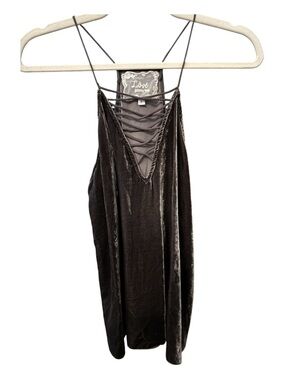 Johnny Was Aurora Gray Velvet Lace-Up Cami